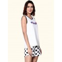 White Bird Polka Print Nightwear Shorts Set