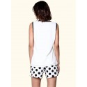 White Bird Polka Print Nightwear Shorts Set