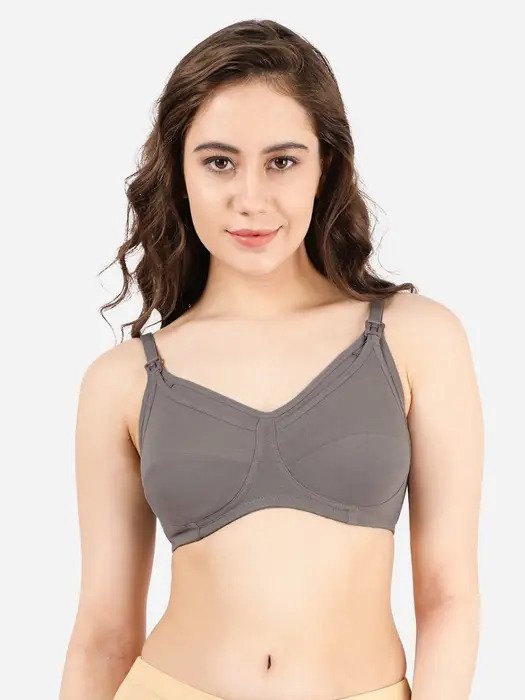 Storm Front Grey Clip-On Full Coverage Nursing Bra