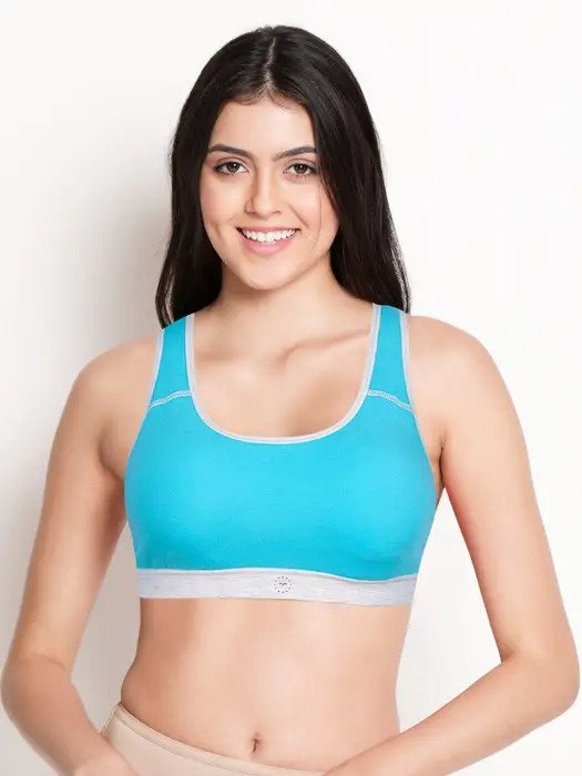 Turquoise Blue Removable Pads Sports Bra